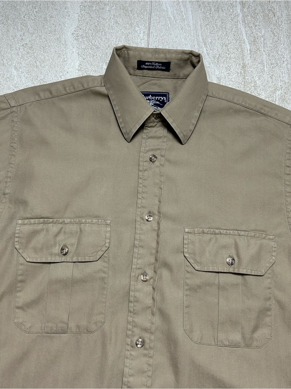 BURBERRYS SAFARI/UTILITY BUTTON DOWN DUAL CHEST POCKETS SIZE SMALL - Picture 2 of 9